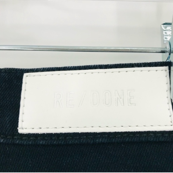 RE/DONE 90’s High Rise Ankle Crop Denim Jeans Jet Blue Black Wash Size 28 - Picture 8 of 9